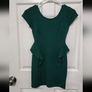 Zara Green  Dress with Cap Sleeves